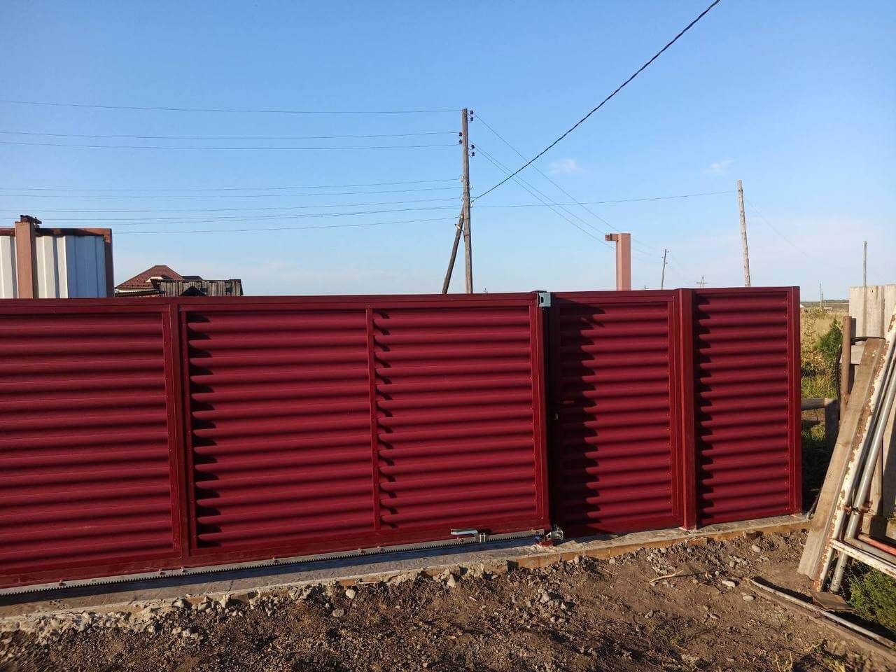 Забор-жалюзи 44м RAL3005/3005 Красное Вино двусторонний фото 2 в Орске